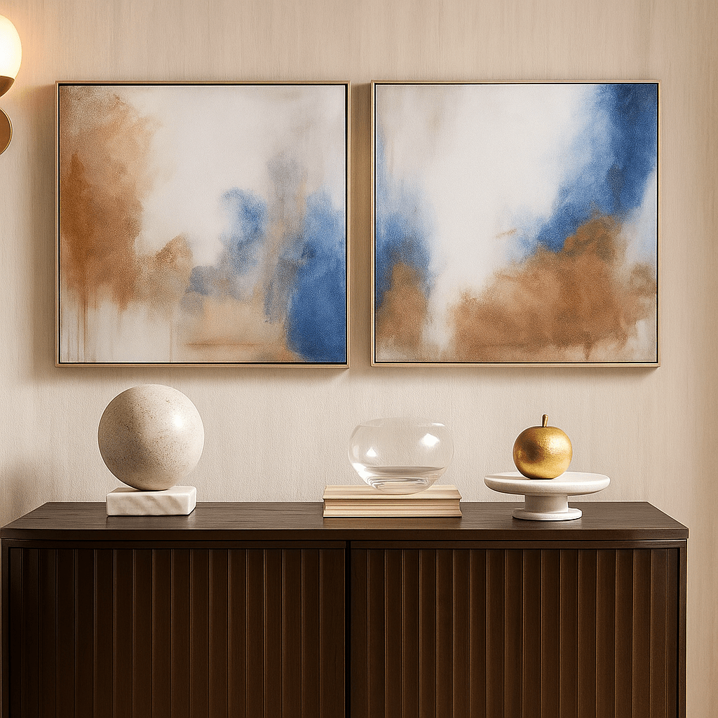 S/2 Abstract Wind Framed Art - LUXONAS