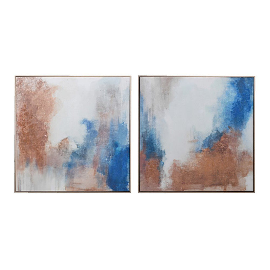 S/2 Abstract Wind Framed Art - Vibrant Canvas Collection