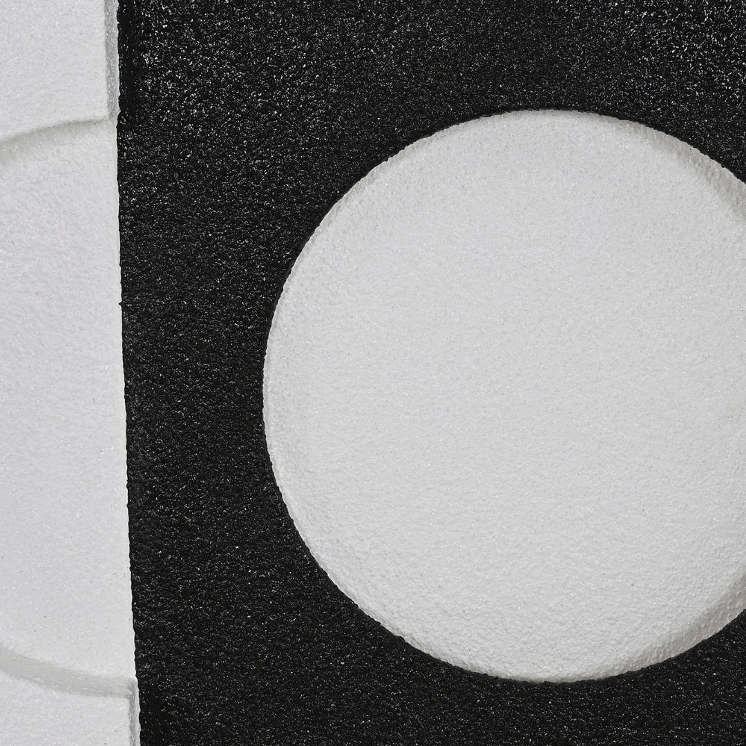 S/2 Black & White Framed Abstract Wall Art - LUXONAS
