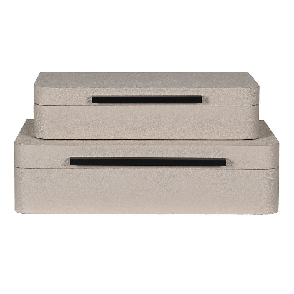 S/2 Cream Faux Boxes - LUXONAS