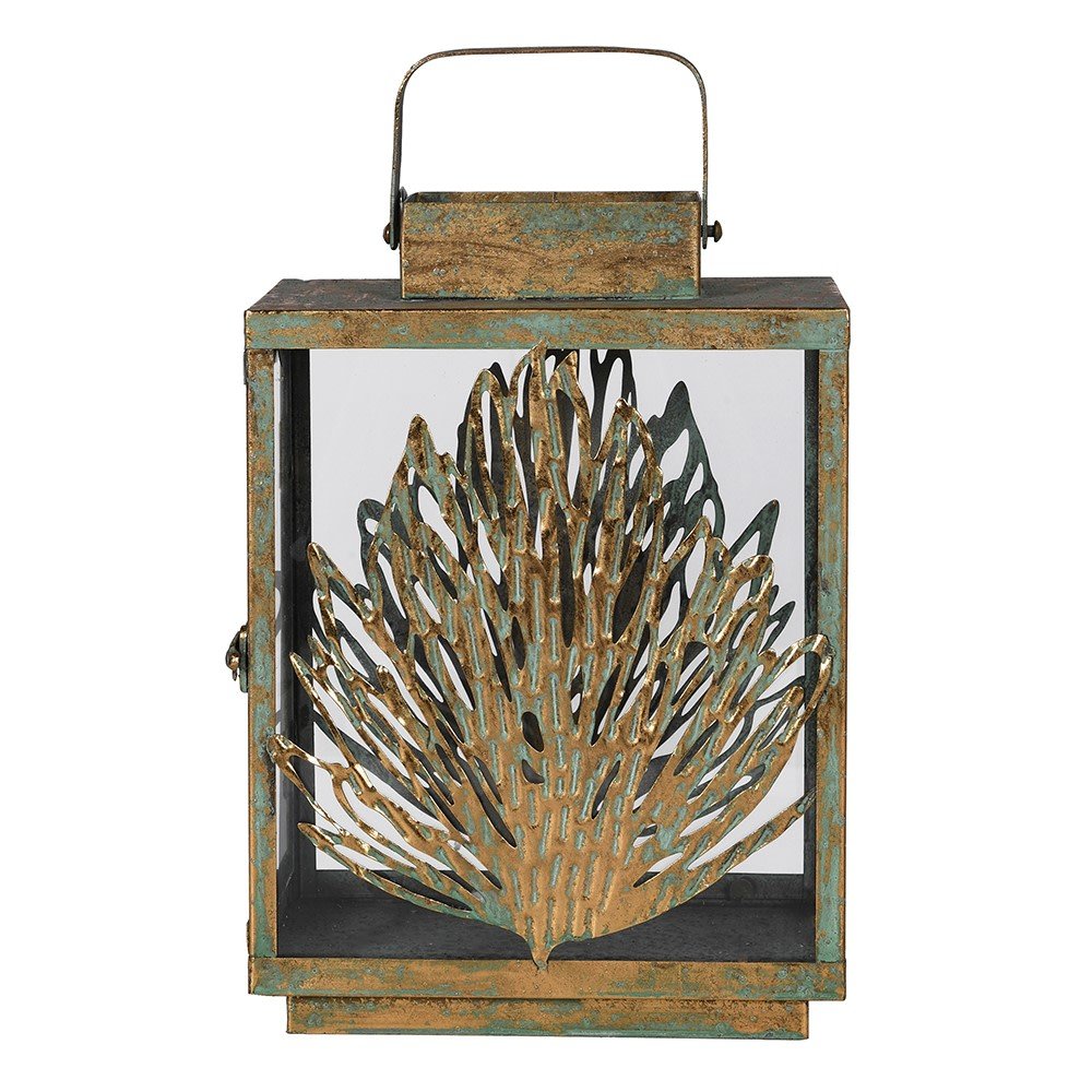 S/2 Distressed Gold Lanterns - LUXONAS