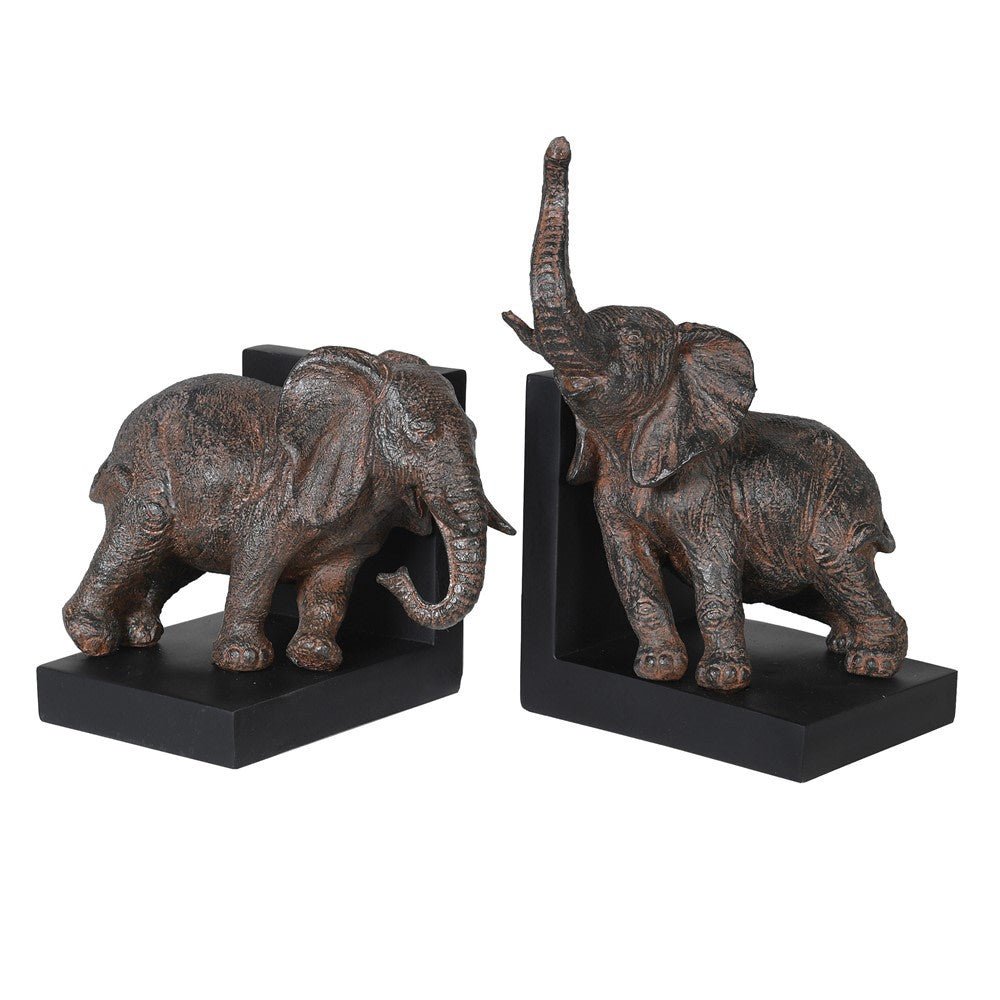 Elegant Elephant Bookends - Set of 2