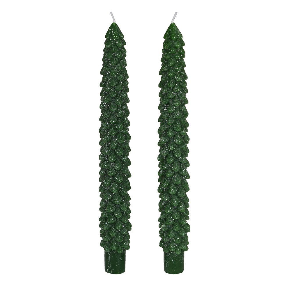 S/2 Emerald Tree Dinner Candles