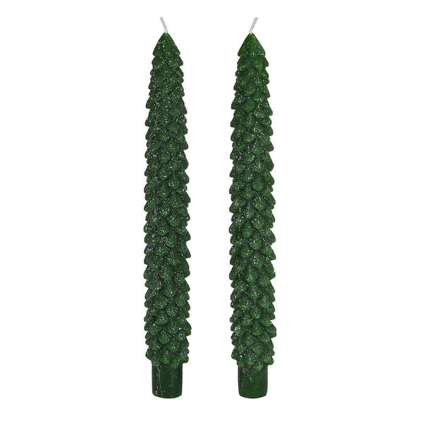S/2 Emerald Tree Dinner Candles