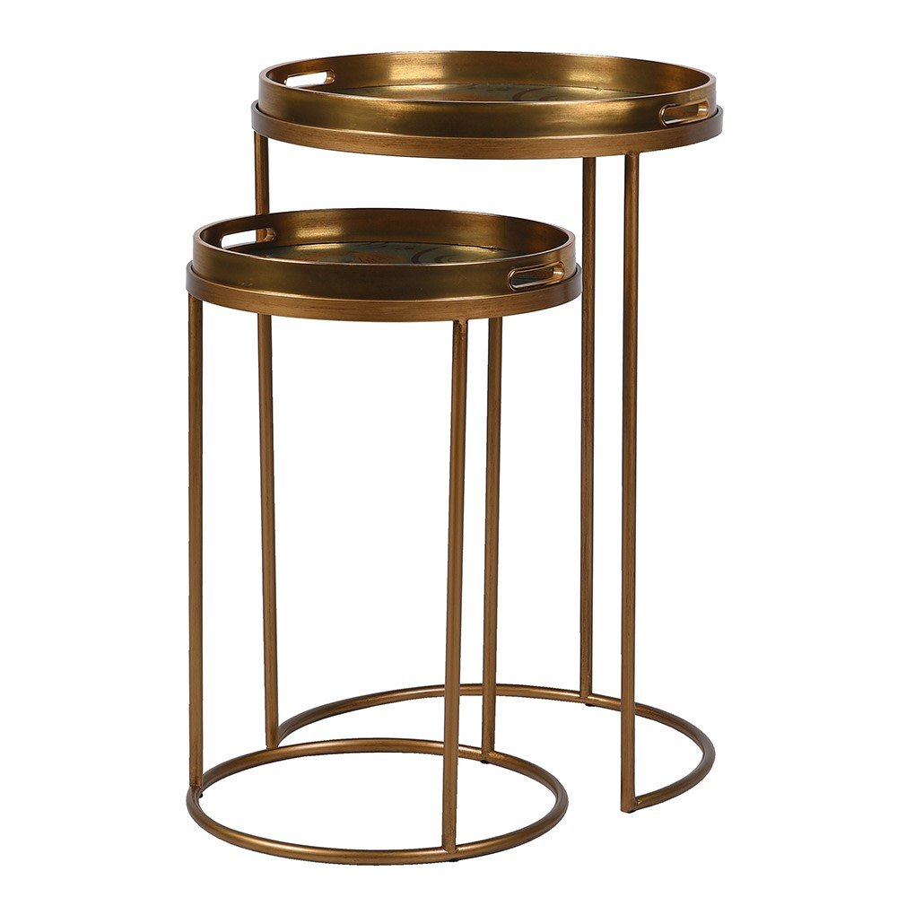 S/2 Golden Koi Tray Tables