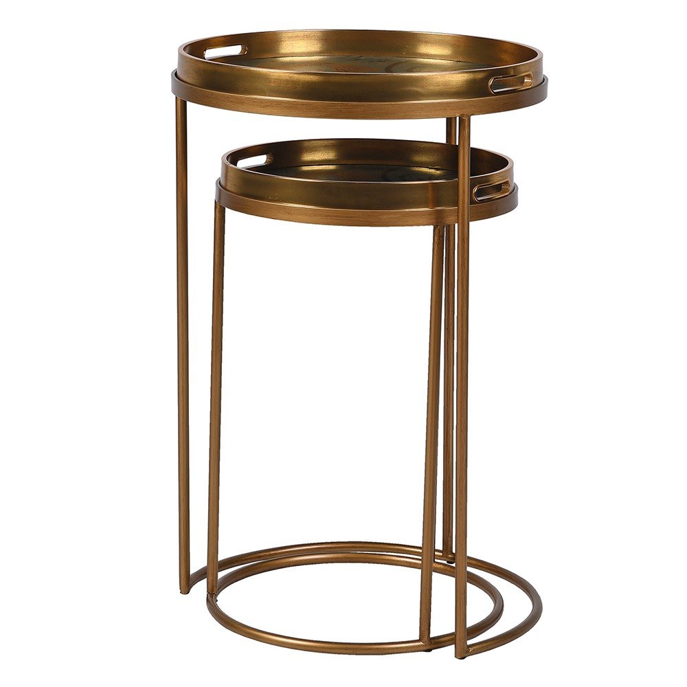 S/2 Golden Koi Tray Tables - LUXONAS