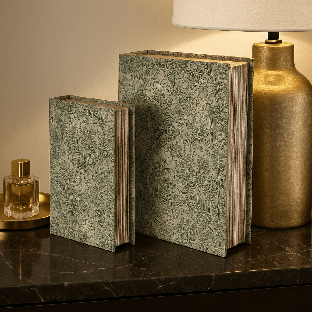 S/2 Green Floral Books - LUXONAS