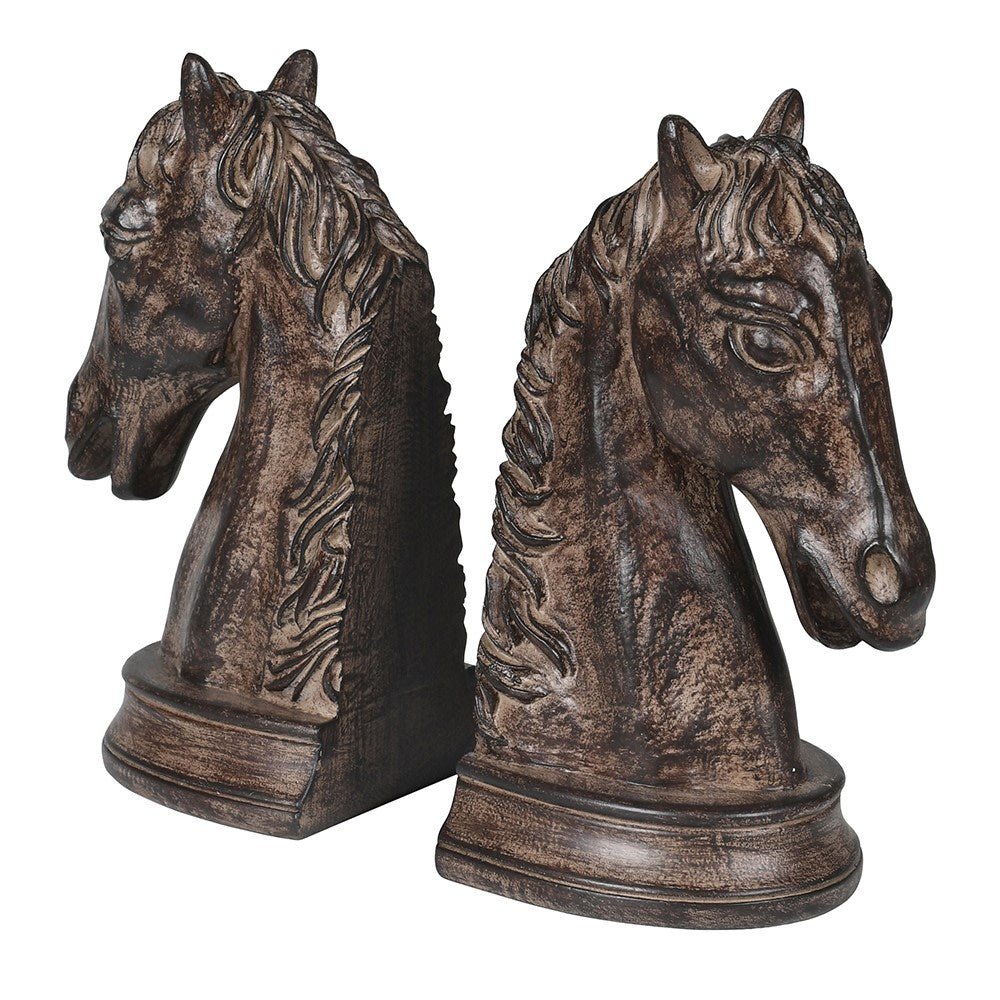 Elegant Horse Head Bookends - Set of 2