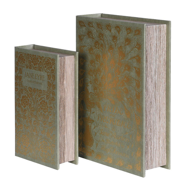 S/2 Jane Eyre Book Boxes - Elegant Storage Solution