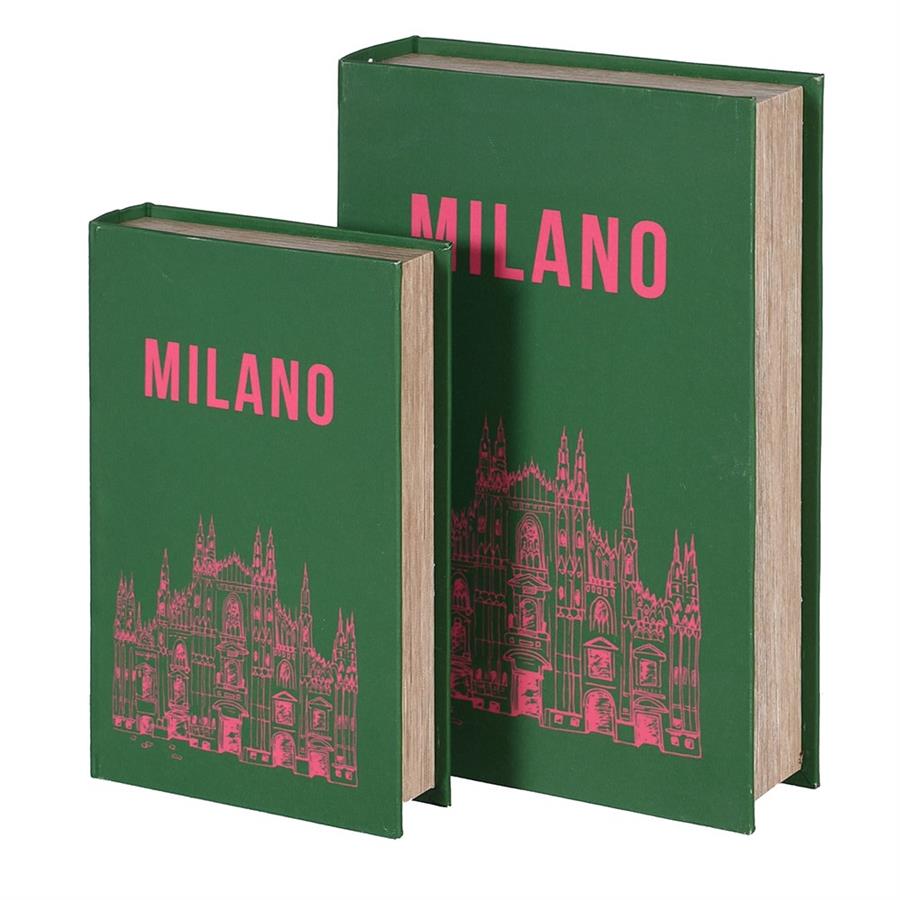 S/2 Milano Book Boxes - Elegant Decorative Storage - LUXONAS
