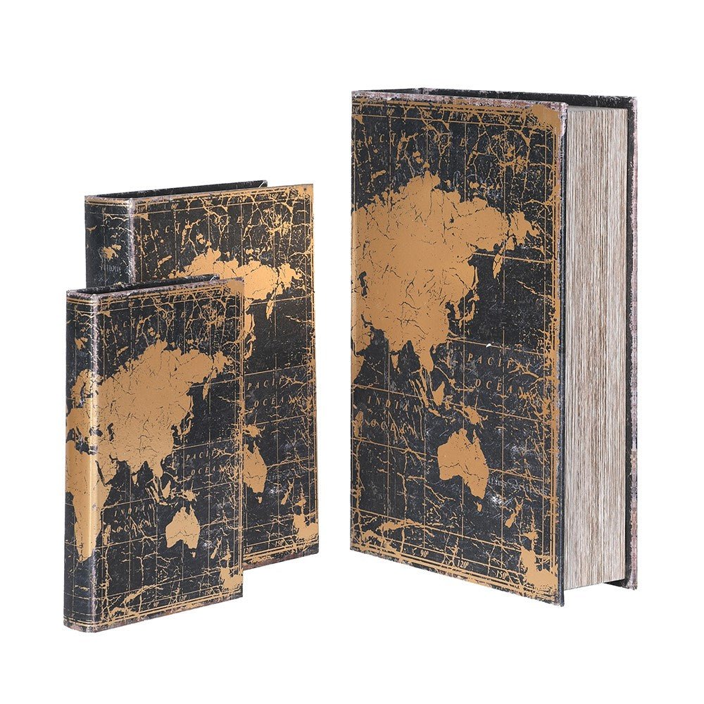 S/3 Atlas Book Boxes - LUXONAS HOME