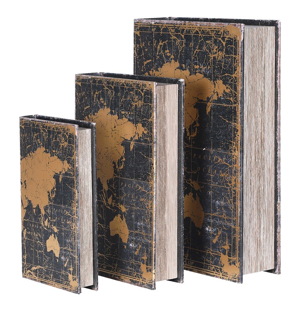 S/3 Atlas Book Boxes - LUXONAS HOME