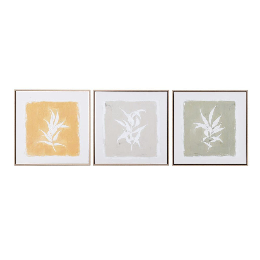 S/3 Foliage Framed Canvas Set