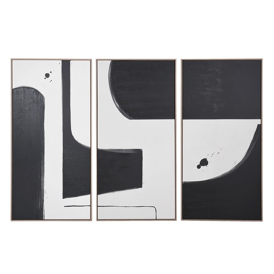 Set of 3 Monochrome Abstract Art Prints