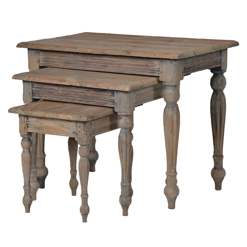 S/3 Olympia Reclaimed Nesting Tables - LUXONAS