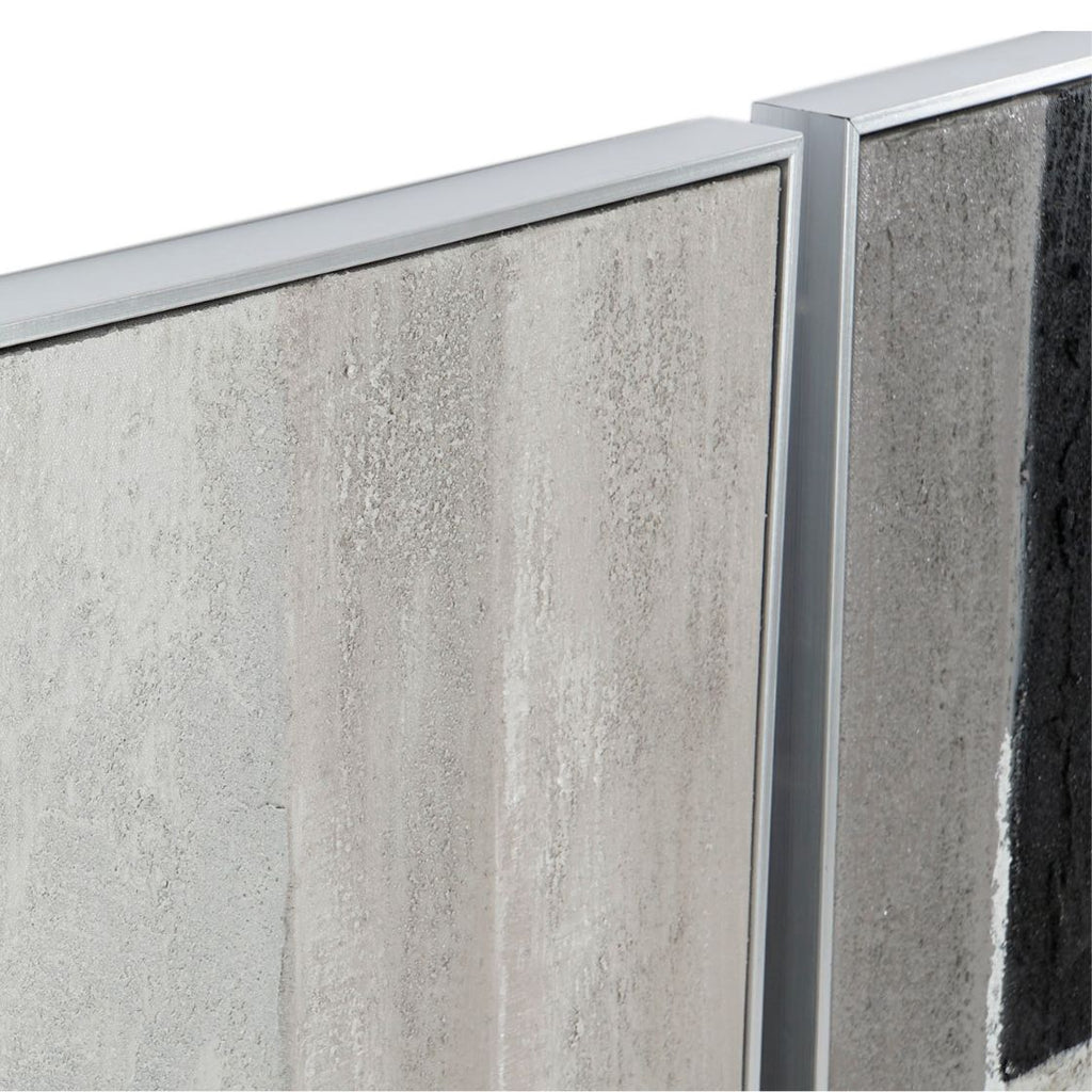 S/3 Shades of Grey Abstract Wall Art - LUXONAS