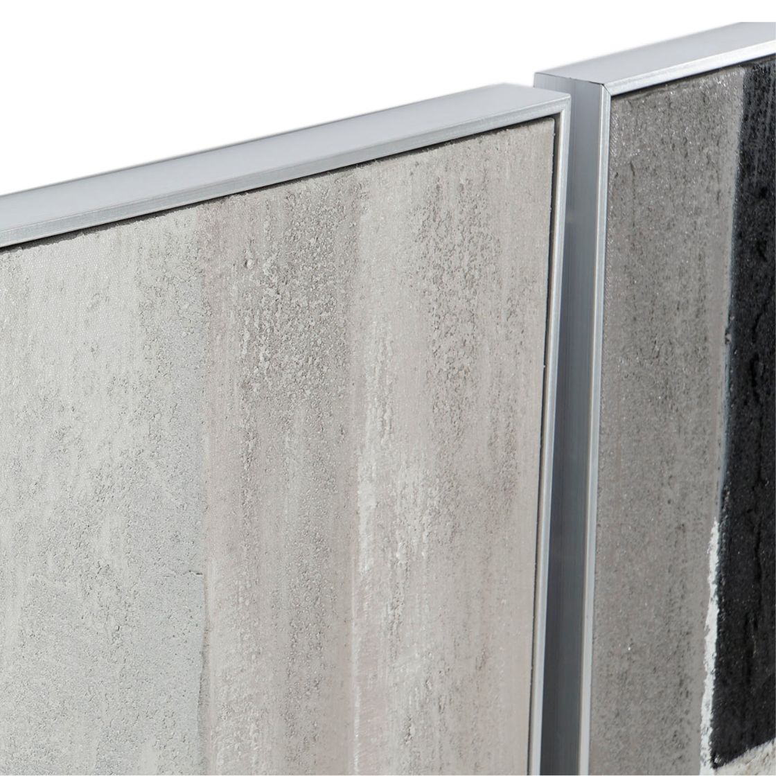 S/3 Shades of Grey Abstract Wall Art - LUXONAS