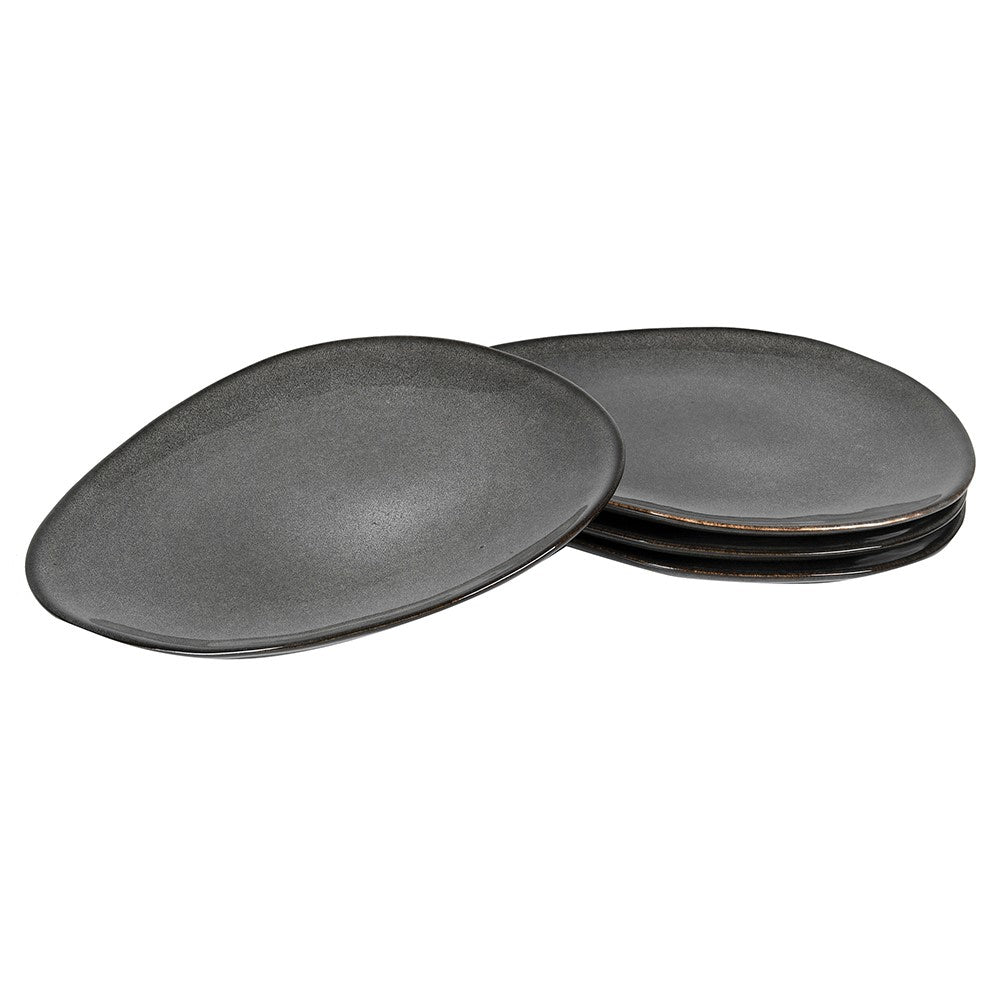 S/4 Ash Dinner Plates - Elegant Stoneware Dinnerware Set - LUXONAS