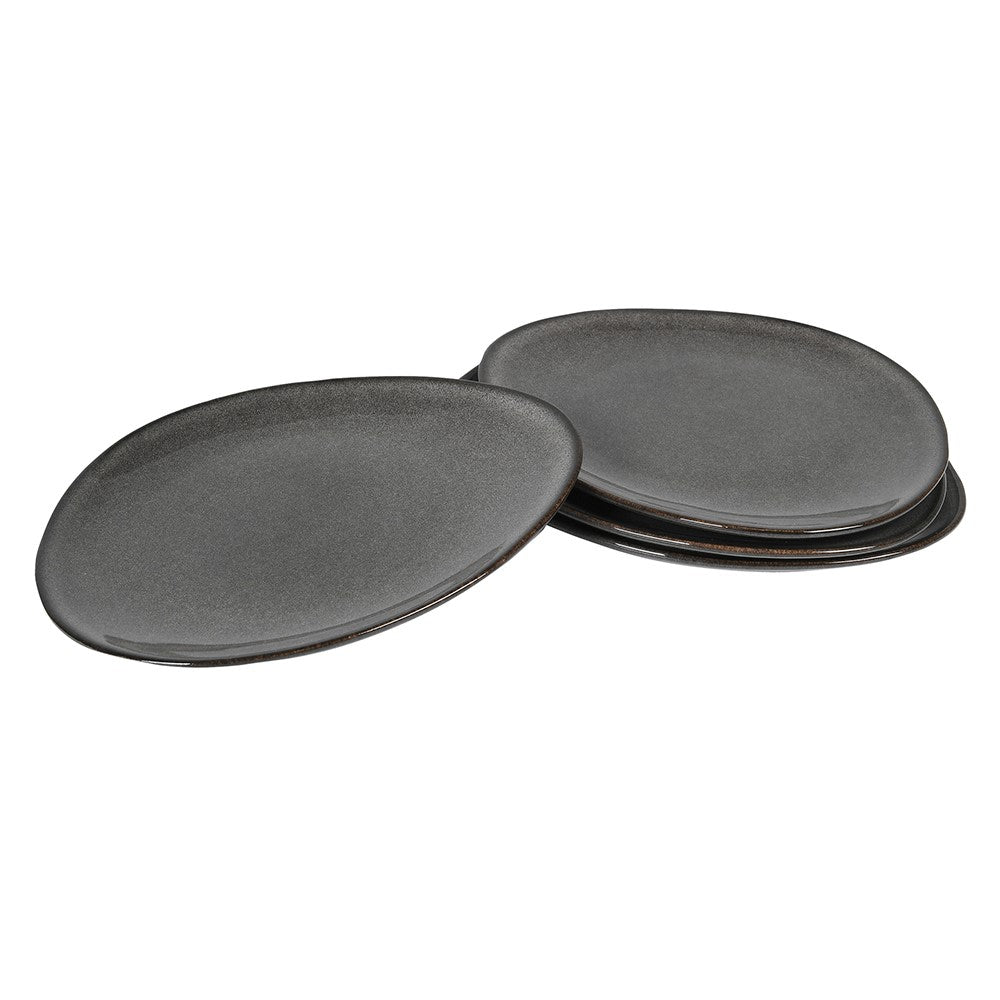 S/4 Ash Side Plates - Durable Stoneware for Everyday Use - LUXONAS
