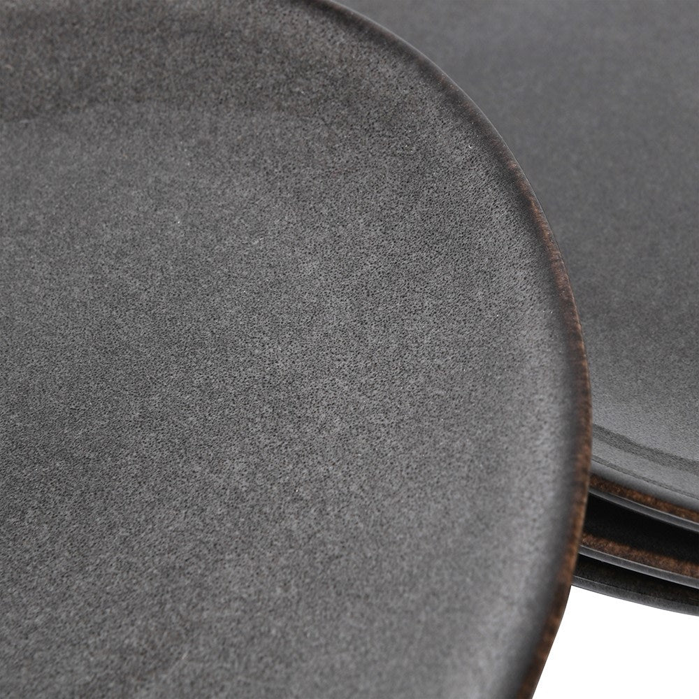 S/4 Ash Side Plates - Durable Stoneware for Everyday Use - LUXONAS