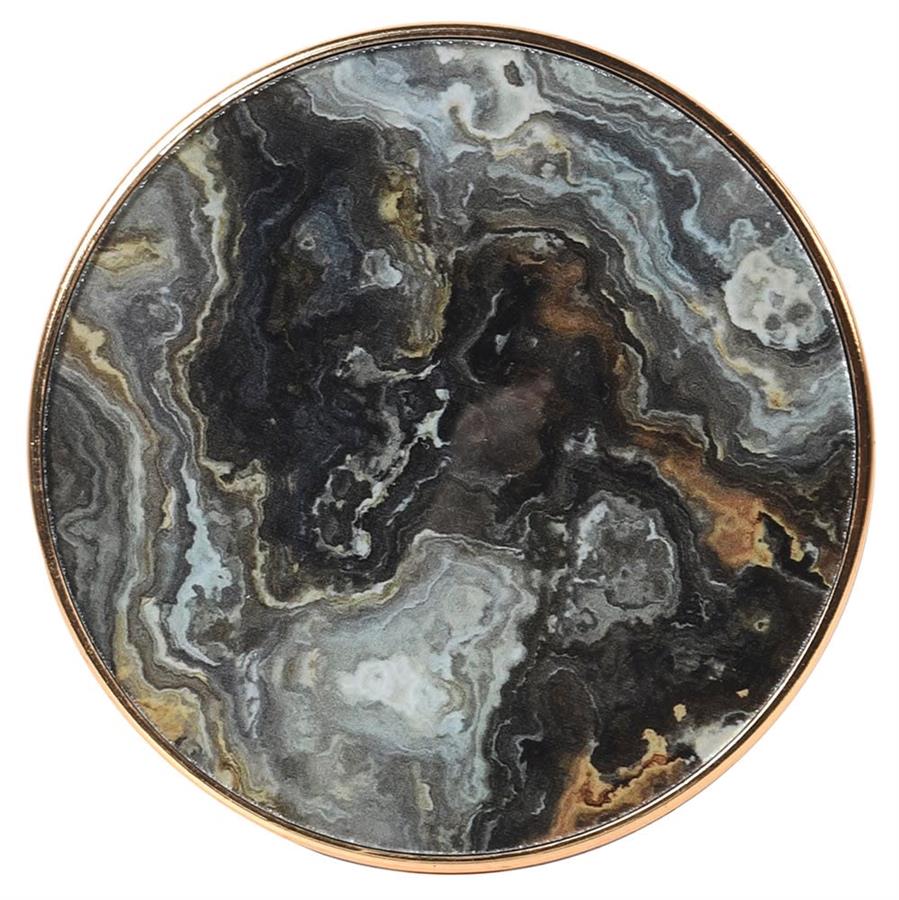 Set of 4 Elegant Black Marble Effect Coasters