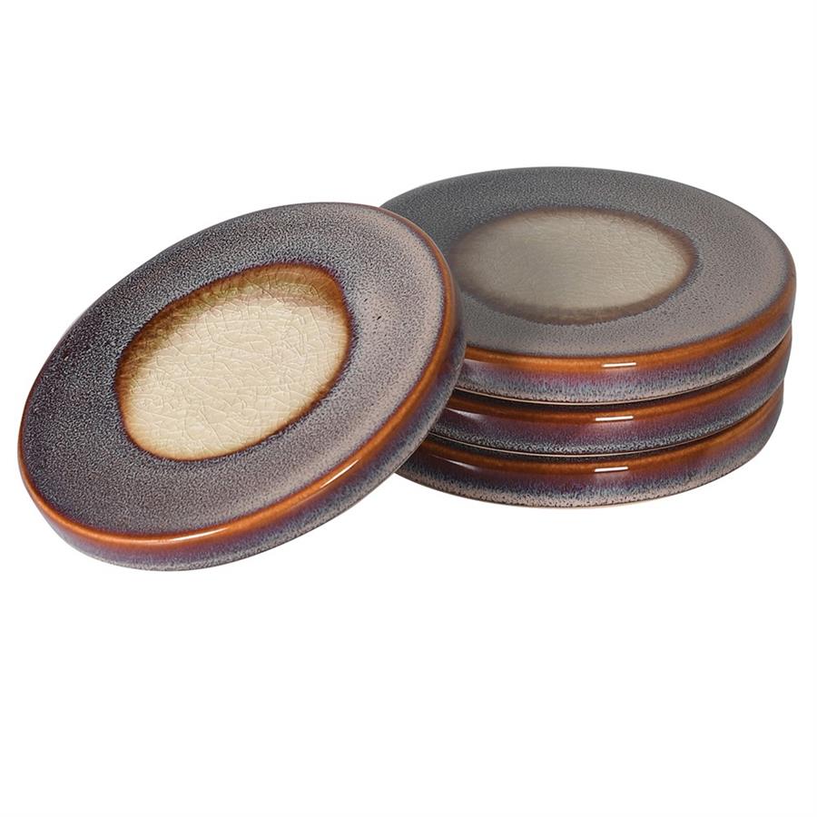 S/4 Brown Eye Ceramic Coasters - Elegant and Durable