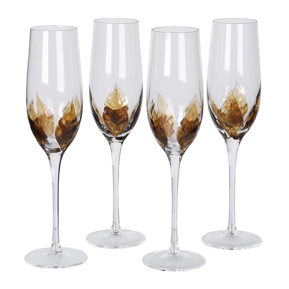 S/4 Petal Champagne Flutes - LUXONAS
