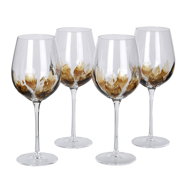 S/4 Petal Red Wine Glasses