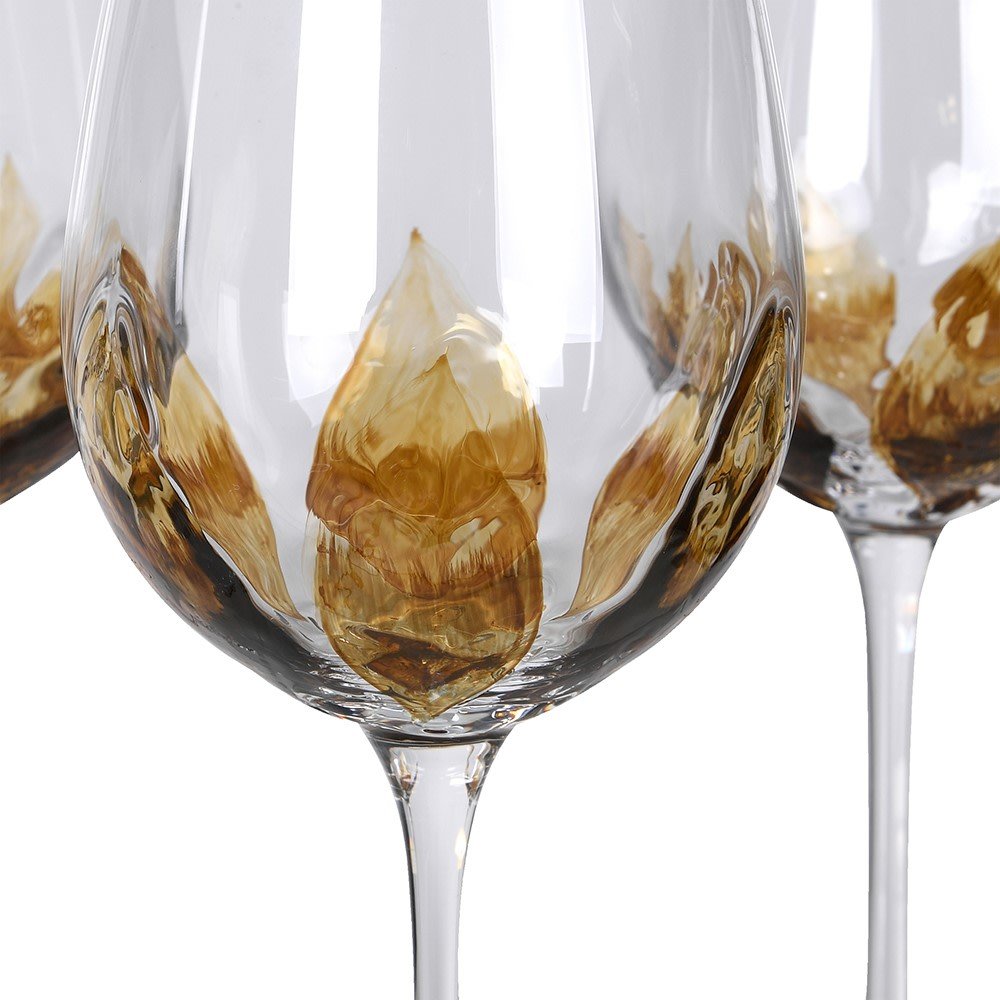 S/4 Petal Red Wine Glasses - LUXONAS