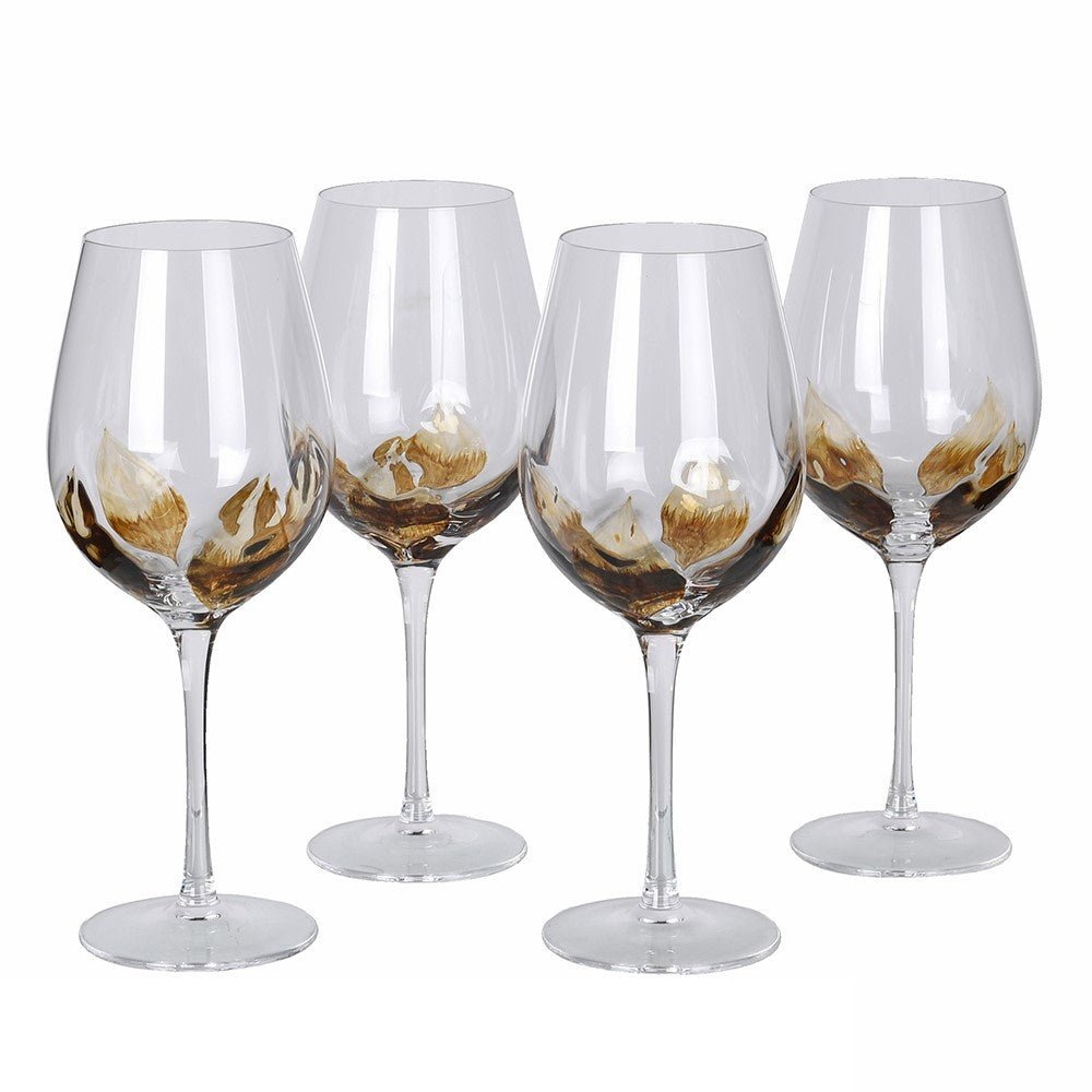 S/4 Petal White Wine Glasses