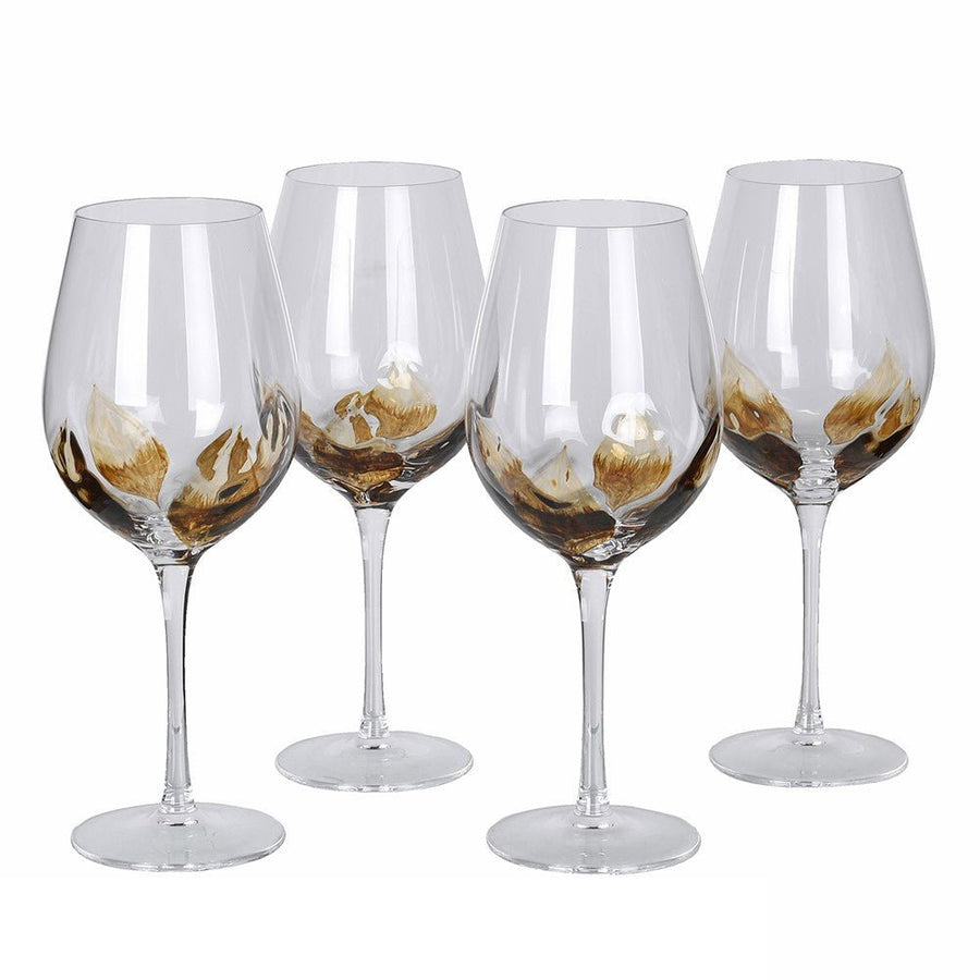 S/4 Petal White Wine Glasses