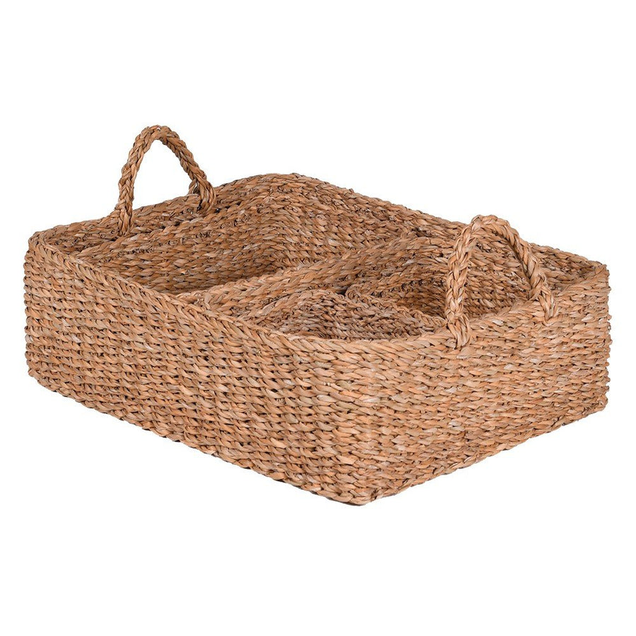 Set of 5 Multisize Woven Seagrass Trays
