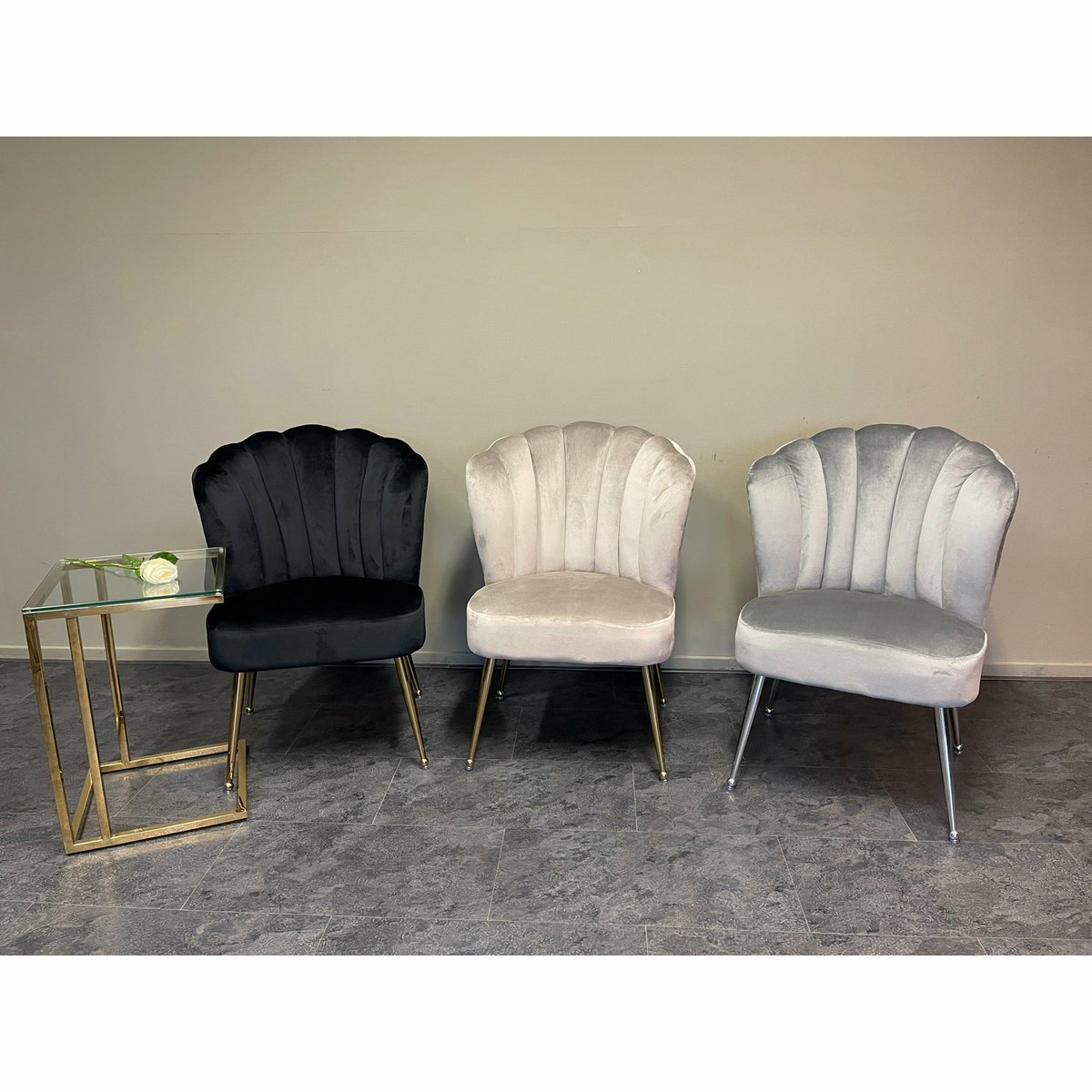 Sara - Chrome Frame + Grey - LUXONAS HOME