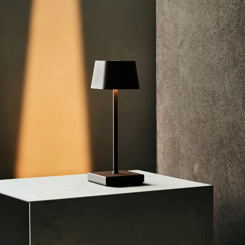 Sarphati Mini Mocha Brown Cordless Table Lamp | Rechargeable via Charging Station & 3 Light Modes - LUXONAS HOME
