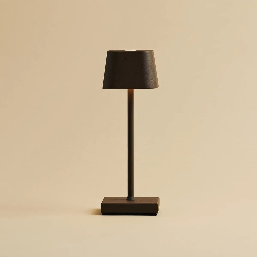 Sarphati Mini Mocha Brown Cordless Table Lamp | Rechargeable via Charging Station & 3 Light Modes - LUXONAS HOME