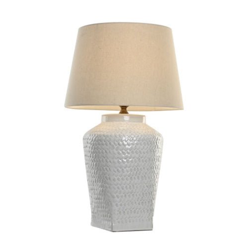 Scale Patterned Ceramic Table Lamp - LUXONAS