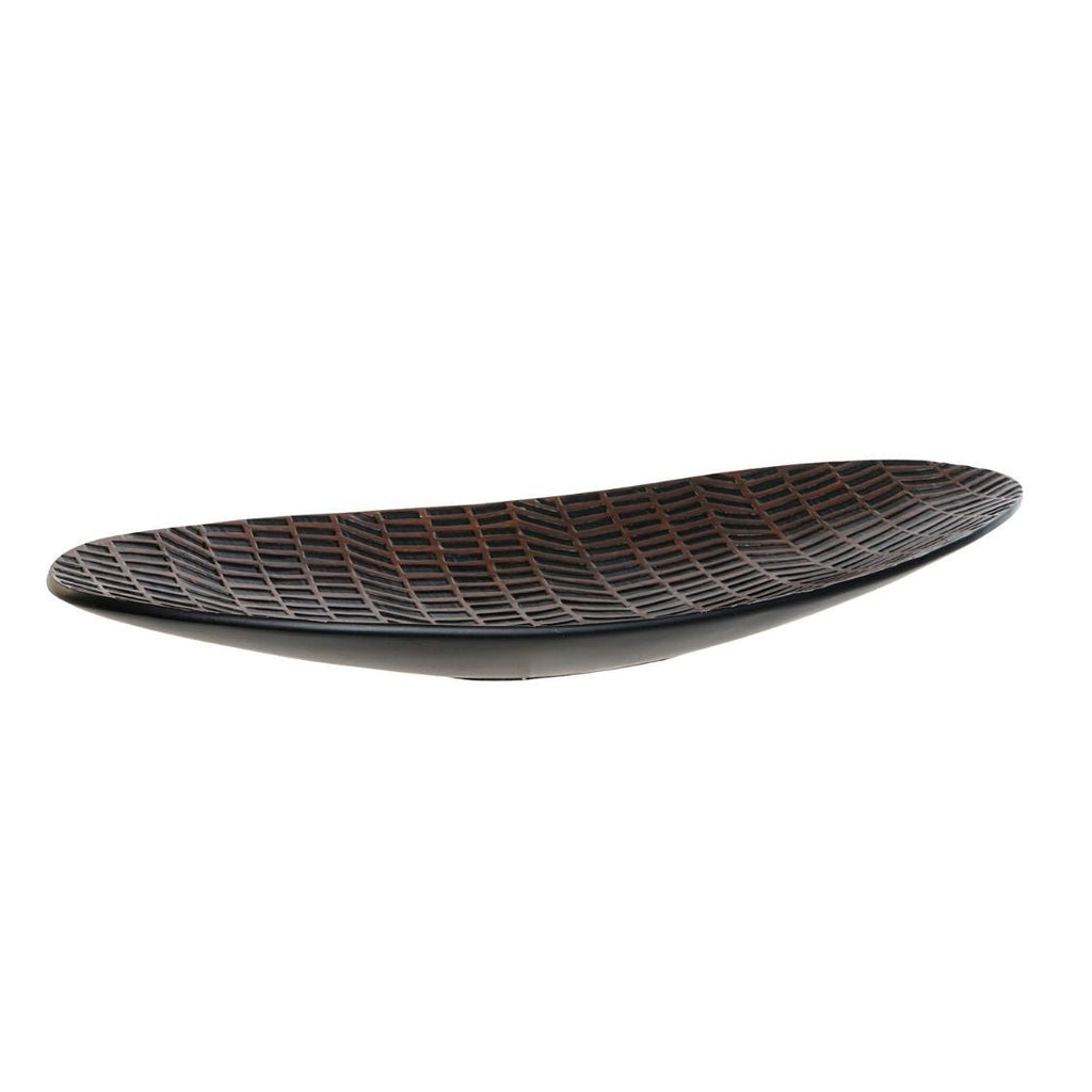 Scaled Resin Oval Bowl - Dark Brown