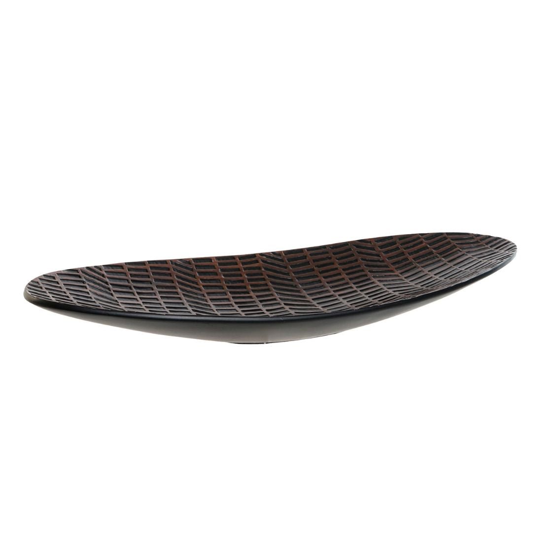 Scaled Resin Oval Bowl - Dark Brown