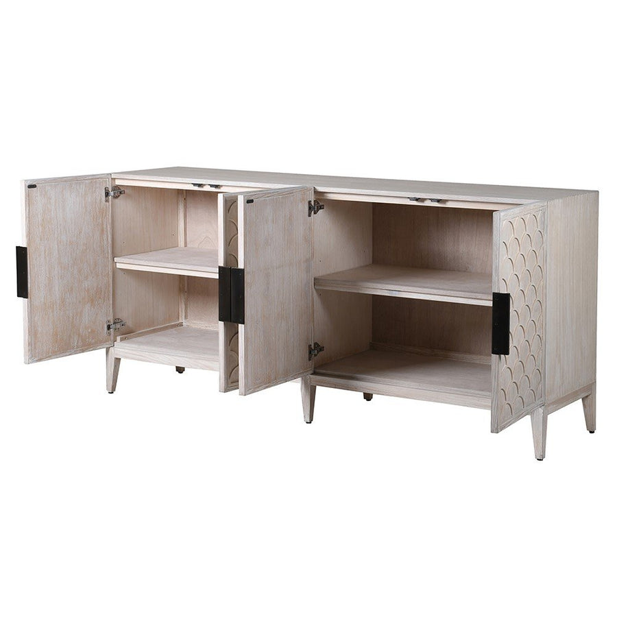 Elegant Scalloped 4 Door Sideboard