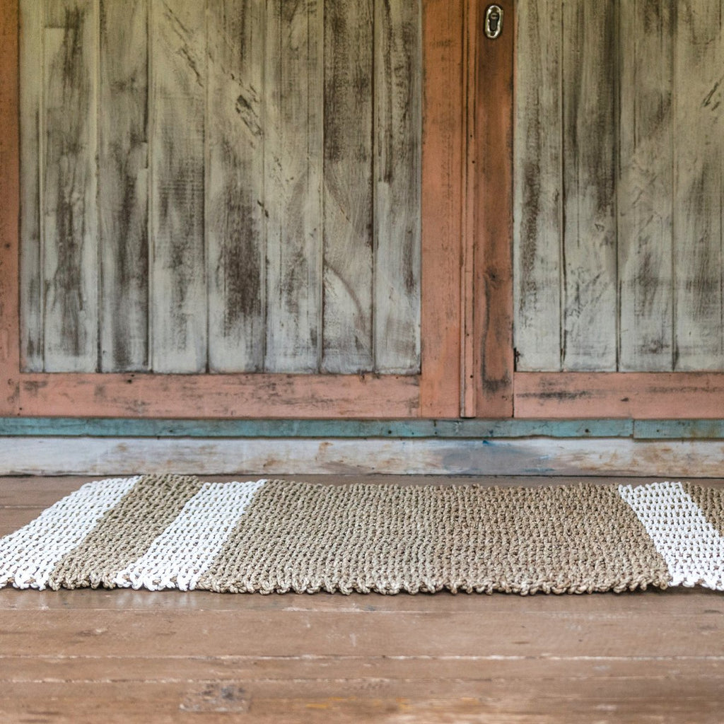 Seagrass Carpet 120x60 cm SEWU | Striped Rug Made of Seagrass - LUXONAS HOME