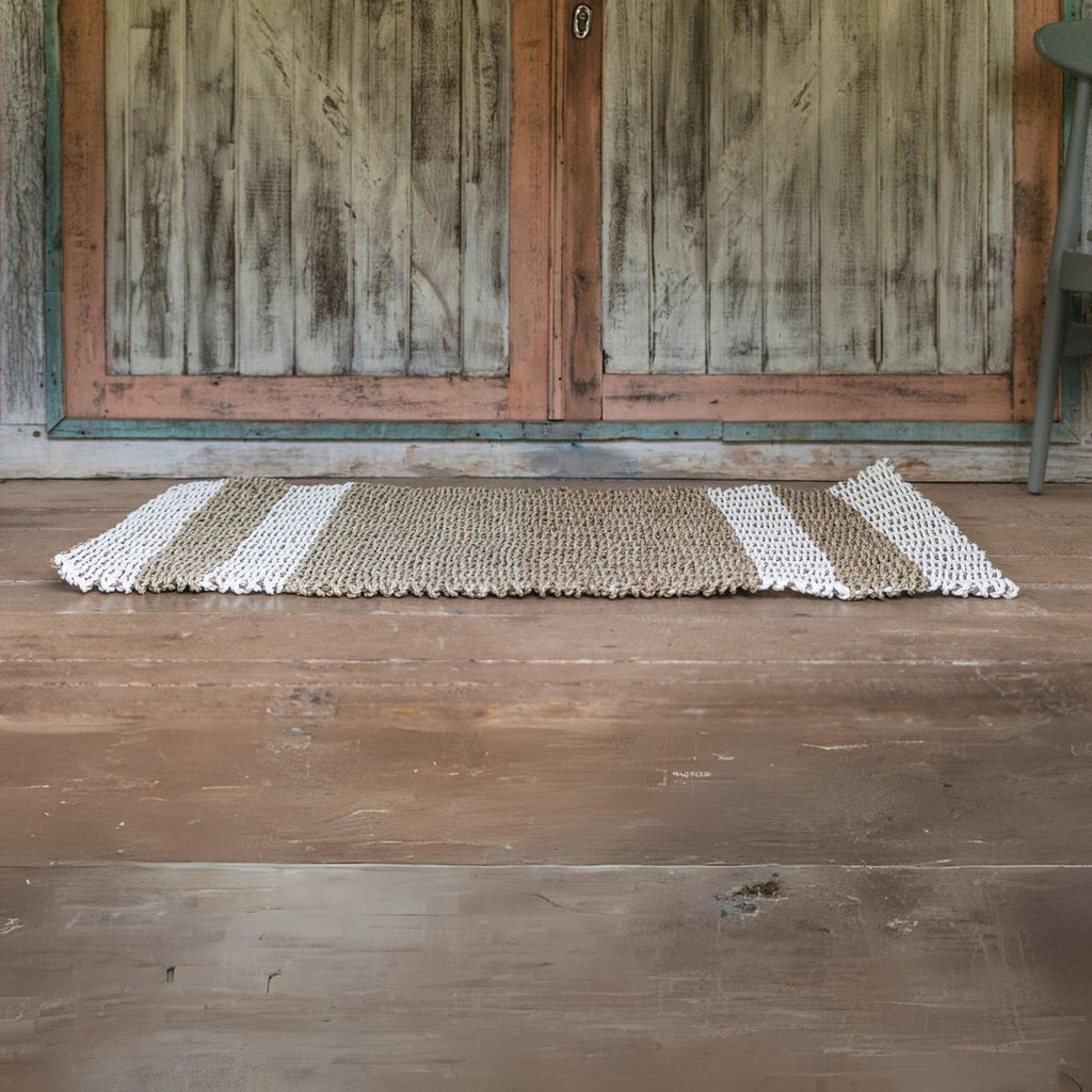 Seagrass Carpet 120x60 cm SEWU | Striped Rug Made of Seagrass - LUXONAS HOME