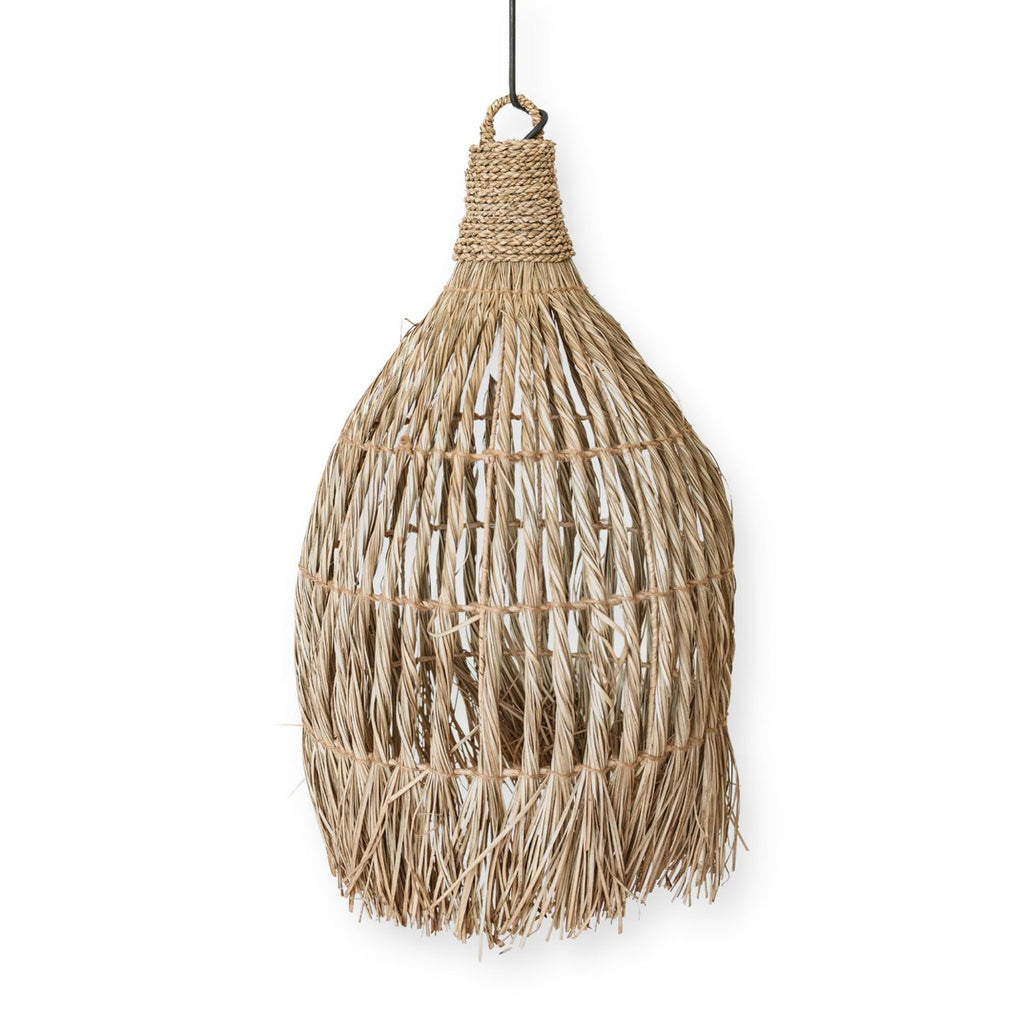 Seagrass Ceiling Light – Boho Lampshade Pendant Light – Natural Hanging Lamp – Large Funnel - Shaped Seagrass Lampshade LAMPUNG (Ø 40 cm) - LUXONAS HOME