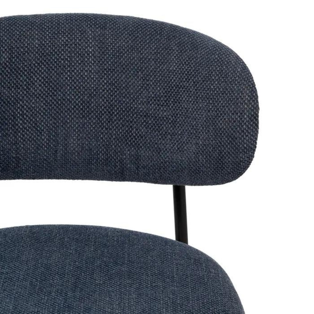 Serenity Blue Fabric Chair w/Black Metal Frame - LUXONAS