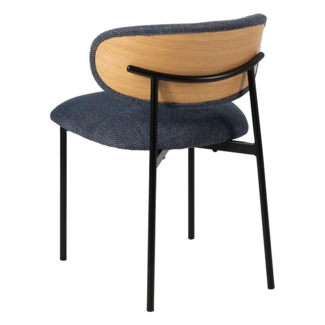 Serenity Blue Fabric Chair w/Black Metal Frame - LUXONAS