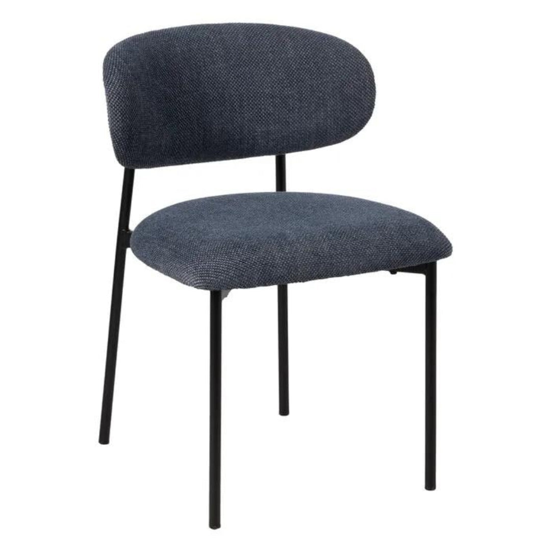 Serenity Blue Fabric Chair with Black Metal Frame