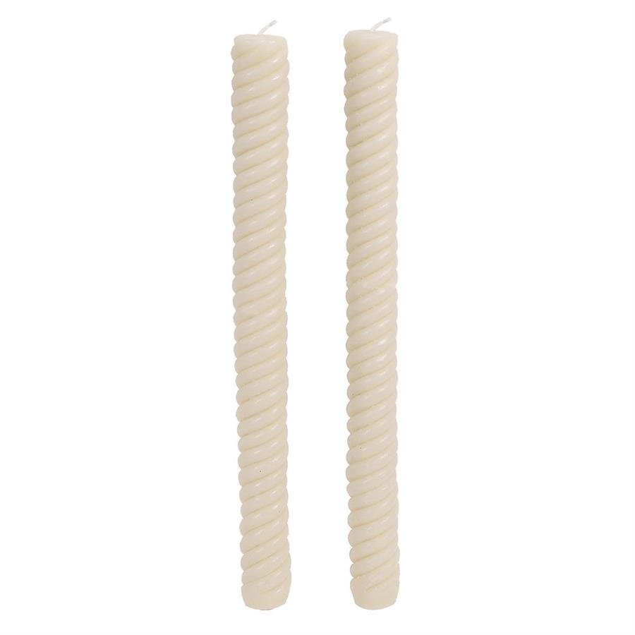 Set of 2 Cream Dinner Candles - LUXONAS
