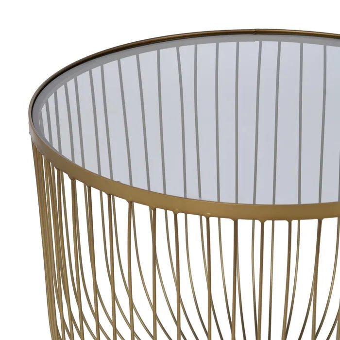 Set of 2 Gold Trapped Coffee Tables - LUXONAS