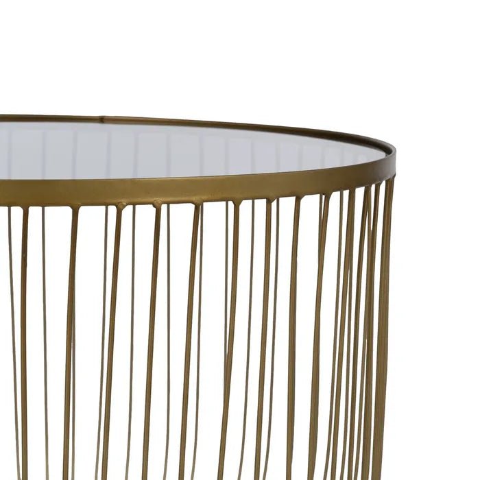 Set of 2 Gold Trapped Coffee Tables - LUXONAS