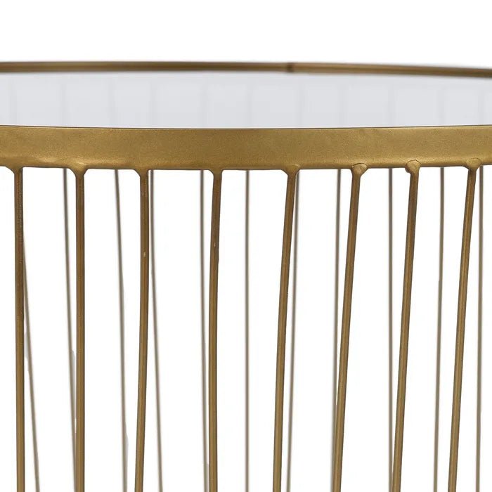 Set of 2 Gold Trapped Coffee Tables - LUXONAS