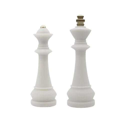 Set of 2 Resin Marble Look Chess Players - LUXONAS HOME